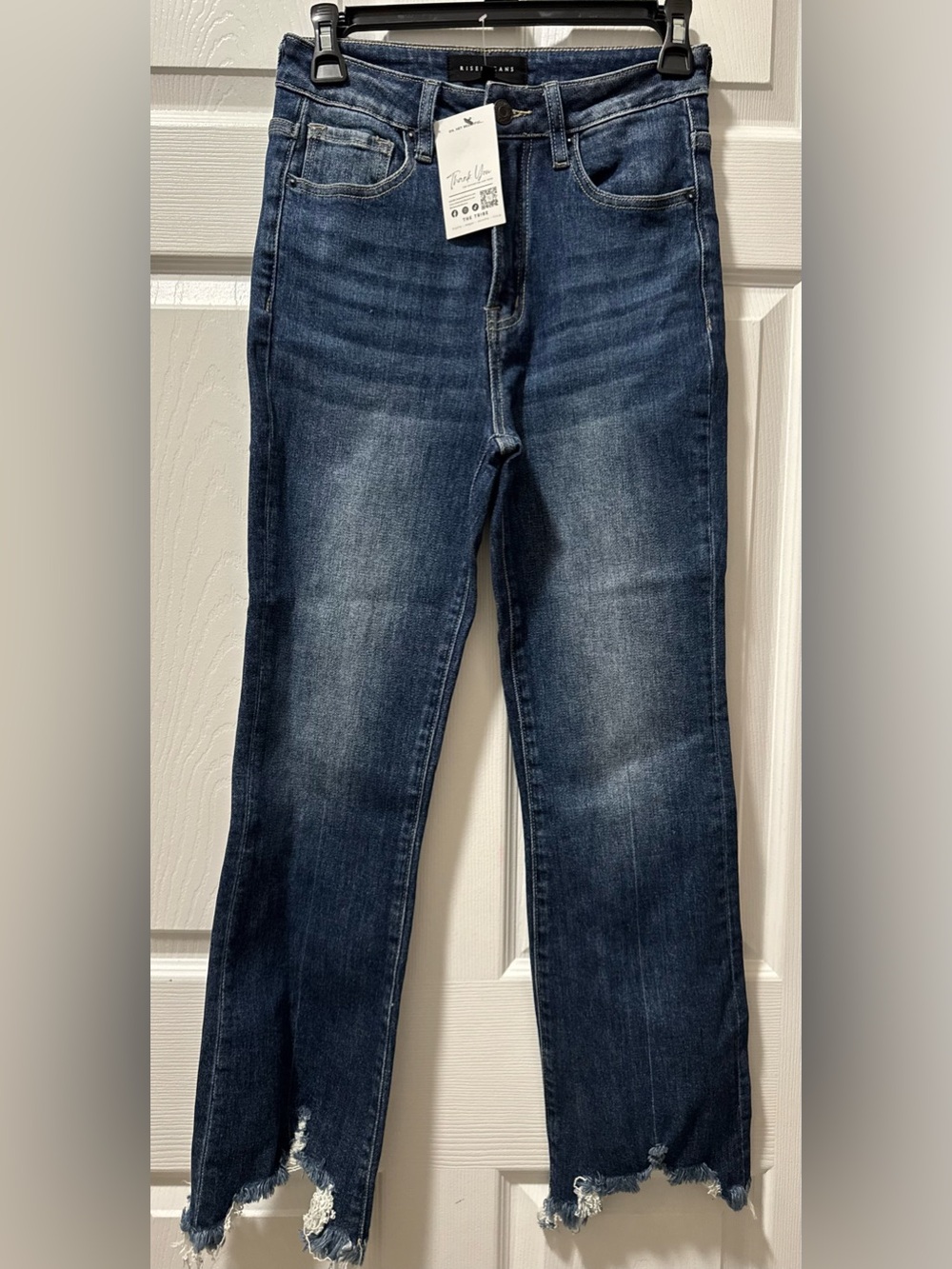 Straight Leg Women’s Jeans in Dark Blue Wash